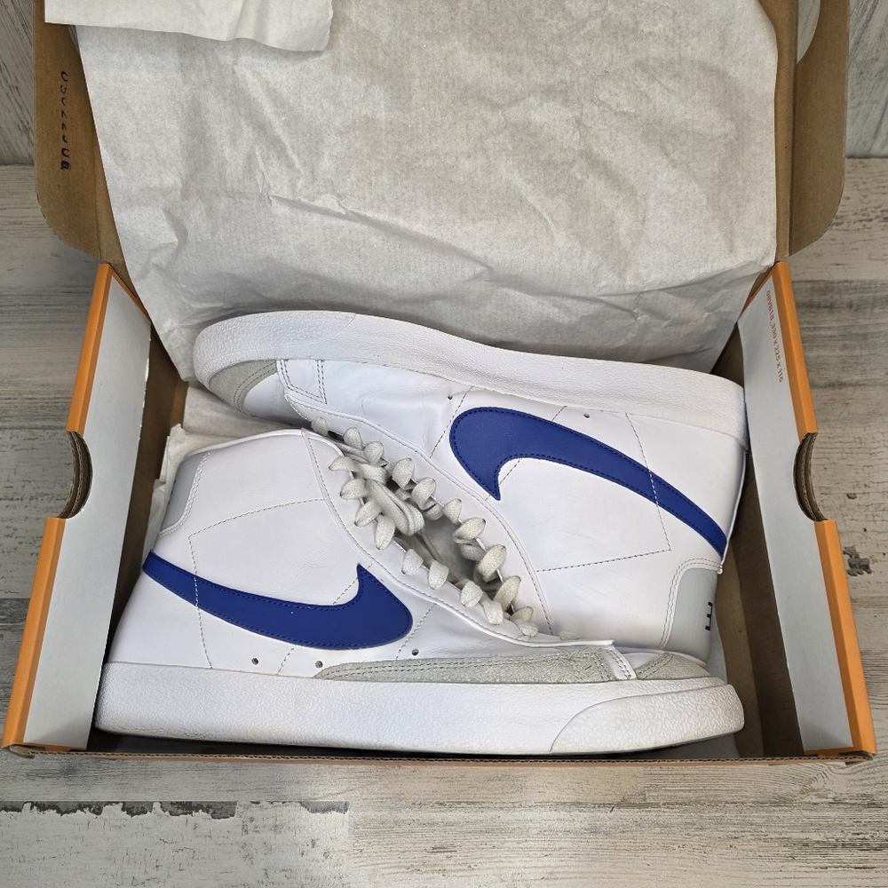 Nike Blazer Mid '77 Vintage White Game Royal Men’s Size 10.5 High Top W/box - Picture 16 of 16